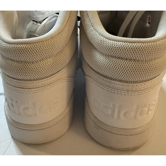 ADIDAS Hoops Mid Classic Shoes Triple White Sneakers Mens Size US 12 *No Insoles - Picture 9 of 12